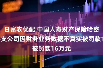 日富农优配 中国人寿财产保险哈密市中心支公司因财务业务数据不真实被罚款16万元